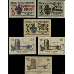 Silesia, set: 10, 25 and 50 fenigs, 1.08.1920