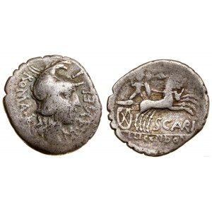 Roman Republic, denarius serratus, 118 BC, Rome