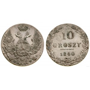 Polska, 10 groszy, 1840 MW, Warszawa