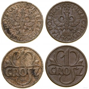 Polska, zestaw: 2 x 1 grosz, 1931 i 1933, Warszawa