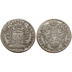 Niemcy, 8 szylingów (1/2 marki), 1727 IHL, Hamburg