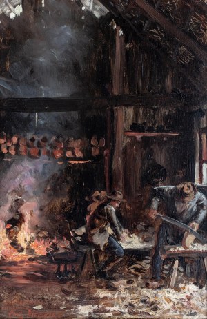 Paweł (Paul) MERWART (1855-1902), W pracowni drewniaków