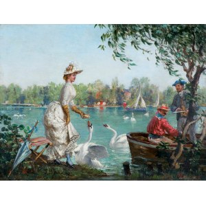 Paul (Paul) MERWART (1855-1902), Feeding the Swans