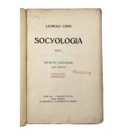 Leopold Caro, Soziologie Band I: Einführung in die Soziologie. Erster Teil