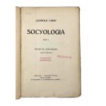 Leopold Caro, Sociologie I. díl: Úvod do sociologie. První díl