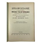 Zpráva o činnosti Katolické teologické fakulty 1934/35 a 1935/36