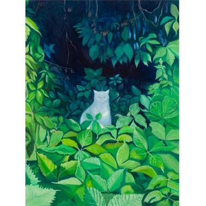 Pola Melnychuk (b. 1993, Krakow), Cat in the Bushes, 2022