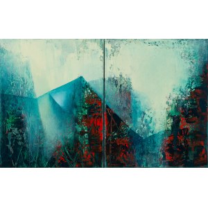 Marek Haba (b. 1983), Traces of red, diptych, 2021