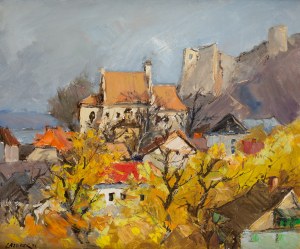 Stanisław Łazorek (1938 Aksmanice - 2000 Kazimierz Dolny), Pejzaż , 1984