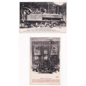 Francia vasút, gőzmozdonyok, vonatok - 51 db régi használatlan képeslap / French Railways, locomotives, trains - 51 pre...