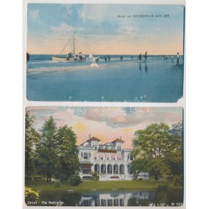 2 db RÉGI holland képeslap vegyes minőségben / 2 pre-1945 Dutch postcards in mixed quality: Noordwijk aan Zee...