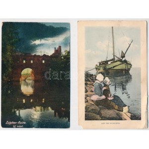 2 db RÉGI holland képeslap vegyes minőségben / 2 pre-1945 Dutch postcards in mixed quality