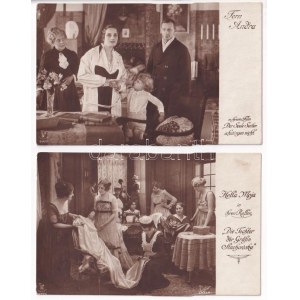 4 db RÉGI színész képeslap / 4 pre-1945 acting motive postcards: actors and actresses