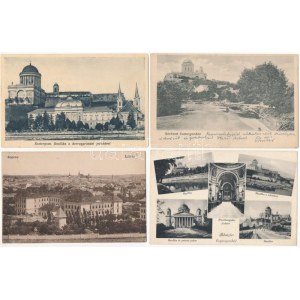 4 db RÉGI magyar város képeslap: Esztergom és Sopron