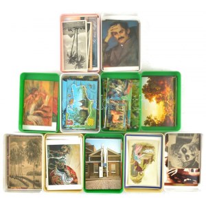 MODERN képeslapok 11 műanyag dobozban: sok motívum / MODERN postcard collection in 11 plastic boxes...