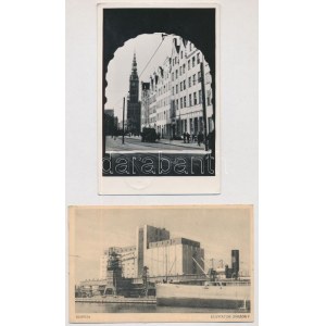 2 db MODERN lengyel város képeslap vegyes minőségben / 2 modern Polish postcards in mixed quality from 1957: Gdynia...