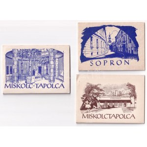 3 db modern kis méretű magyar leporello: Miskolctapolca, Sopron (Képzőművészeti Alap)