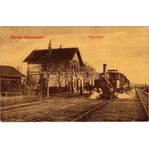 1910 Adony, Dunaadony, Duna-Adony; Pályaudvar, vasútállomás, gőzmozdony, vonat. W.L. 265. (EK)