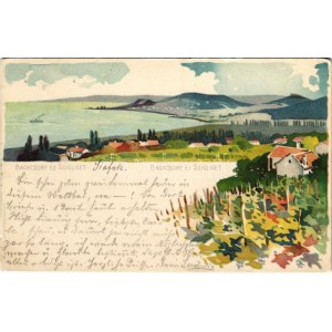 1905 Badacsony, Szigliget, Balaton. Bruchsteiner és fia litho (EK)