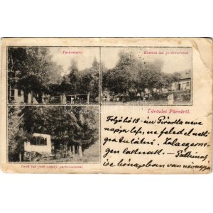 1907 Balatonfüred, Füred; park, Kossuth lak és park, Grófi lak jobb szárnya. Salamon Ferenc kiadása (szakadás / tear...