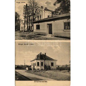 1928 Biharkeresztes, Pályaudvar, vasútállomás, Bányai József villája (szakadás / tear)