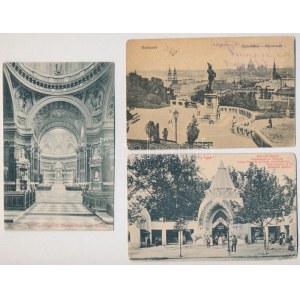 Budapest - 3 db régi képeslap