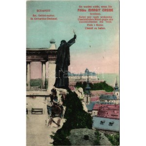 Budapest I. Szt. Gellért szobor. Földes Margit Creme reklám