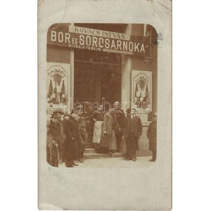 1909 Budapest VIII. Kovács István bor, pálinka és sörcsarnoka. Bacsó Béla utca (?), photo (EB...