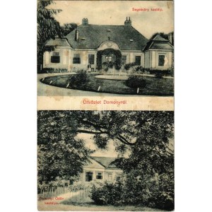 1911 Domony, Segesváry és Domonyi Ödön kastély. Róth Ármin kiadása (fa)
