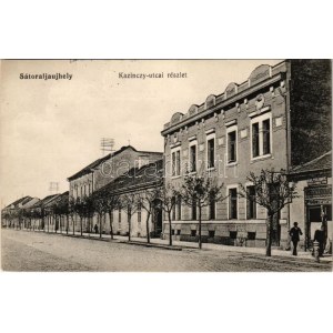 1914 Sátoraljaújhely, Kazinczy utca, Soltis Imre üzlete. MÁV Levelezőlapárusítás