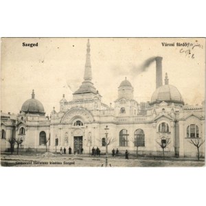 1905 Szeged, Városi fürdő. Grünwald Hermann kiadása