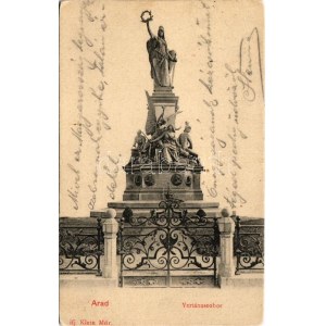 Arad, Vértanú szobor. Ifj. Klein Mór kiadása / statue, monument (Rb)