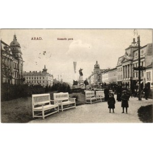1915 Arad, Kossuth park. Kerpel Izsó kiadása / park
