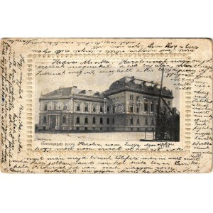 1902 Arad, Törvényszéki palota télen. Kubina B. kiadása / court in winter (EB)