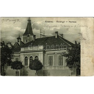 1918 Barcarozsnyó, Rozsnyó, Rosenau, Rasnov; Pfarrhaus / Plébánia / parish (fa)