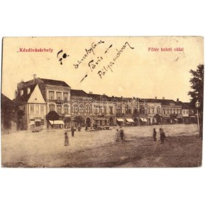 Kézdivásárhely, Targu Secuiesc; Fő tér keleti oldala, Bartha Gyula, Szőcs János, Dávid Antal, Jancsó Gyula üzlete. 799...