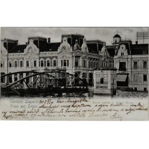 1902 Lugos, Lugoj; Bésán palota, Horger Ferenc üzlete. Weisz és Sziklai kiadása / Palais Bésán / palace, shop (EK...
