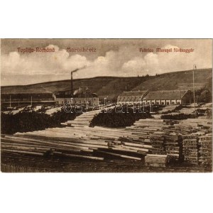 Maroshévíz, Toplita; vasútállomás, fűrésztelep. E. Walter 1924 / Fabrica Muresel / railway station...