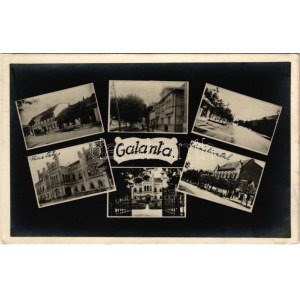 1932 Galánta, mozaiklap, Esterházy kastély / multi-view postcard with castle