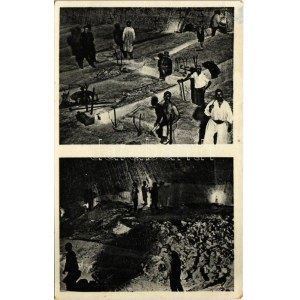 1939 Aknaszlatina, Akna Slatina, Slatinské Doly, Szolotvino, Solotvyno; sóbánya, belső, bányászok / salt mine, interior...