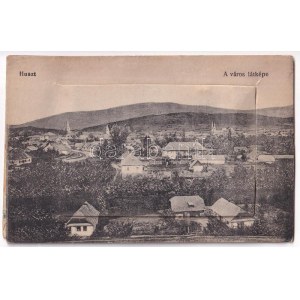 Huszt, Chust, Khust; Mandlovits Lipót kiadása. leporellolap 10 képpel (vasútállomás) / leporellocard with 10 pictures ...