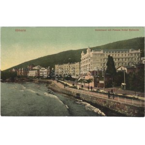 Abbazia, Opatija; Südstrand mit Palace Hotel Bellevue, Hotel Pension Quisisana