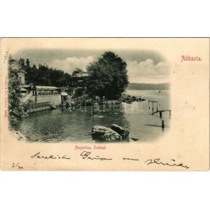 1899 (Vorläufer) Abbazia, Opatija; Angiolina Seebad / Angol strand / beach (EK)