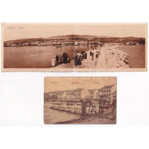 Crikvenica, Cirkvenica; - 3 db régi képeslap + 1 két részes panorámalap / 3 pre-1945 postcards + 1 2...