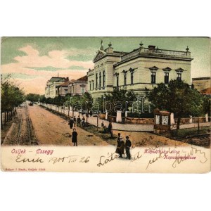 1905 Eszék, Osijek, Esseg; Kapucinus utca. Selzer i Rank kiadása / Kapucinska ulica / Kapuzinergasse / street (EK...