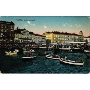 1912 Fiume, Rijeka; Molo Adamich / port, crowd (Rb)