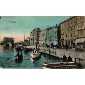 1906 Fiume, Rijeka; kikötő / port, hotel. Lederer & Popper (EK)