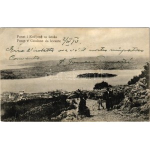 1910 Punat, Punat i Kosljun sa istoka / Ponte e Cassione da levante / island (EK)
