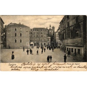 1903 Split, Spalato; Piazza dei Signori / tér / square (Rb)