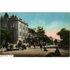 Nagybecskerek, Zrenjanin, Veliki Beckerek; Fő utca, piac. Almásy és Szepessy kiadása / main street...